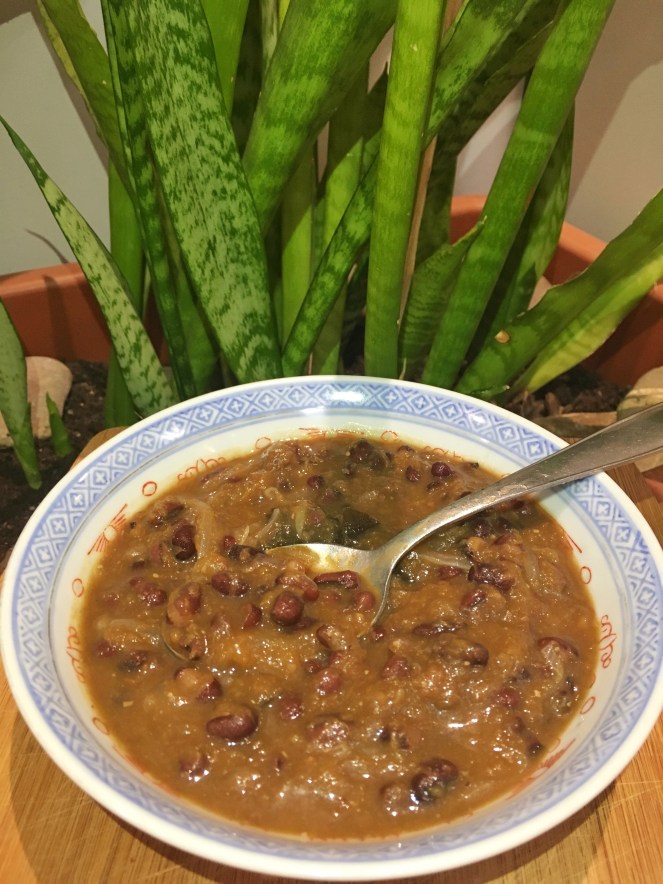 Estofado de azukis con calabaza