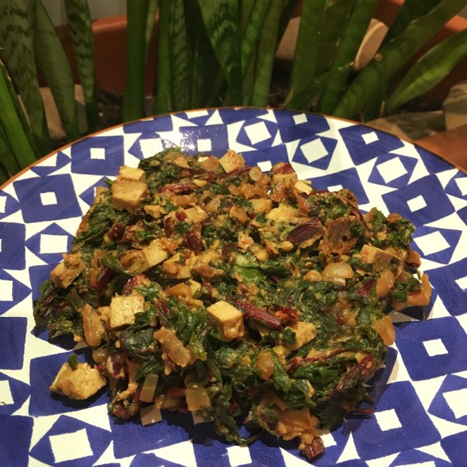 Revuelto remolacha y tofu